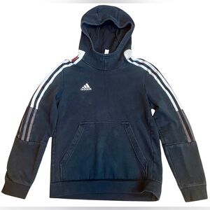 Adidas Black & White Sweatshirt, Youth Size Medium, Embroidered Logo, Hoodie